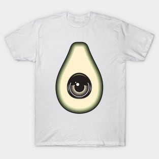 Avocado with an eye. Black and white. T-Shirt